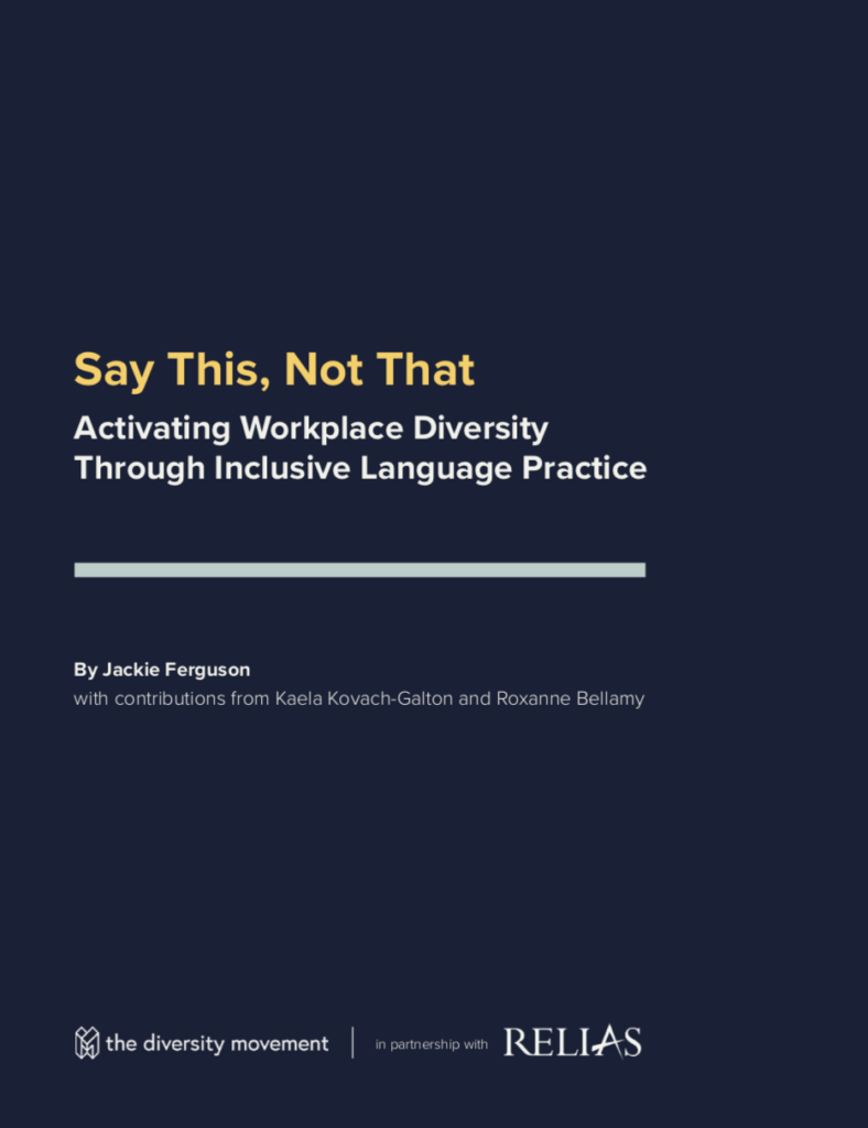 Screenshot of the cover page of the Say This, Not That white paper.