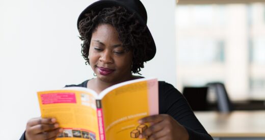 Woman reading a book