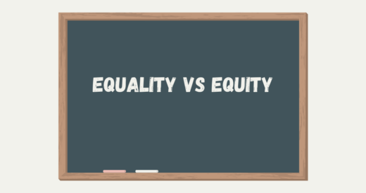 Equality vs Equity written on a chalkboard