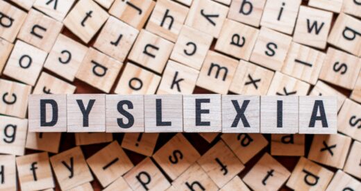 Dyslexia word on scrabble letters