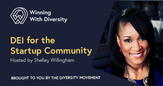 Shelley Willingham headshot on a Winning with Diversity podcast episode graphic