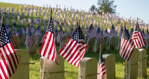 American Flags on Headstones