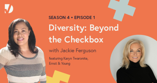 Jackie and Karyn headshots on a Diversity: Beyond the Checkpost podcast episode graphic