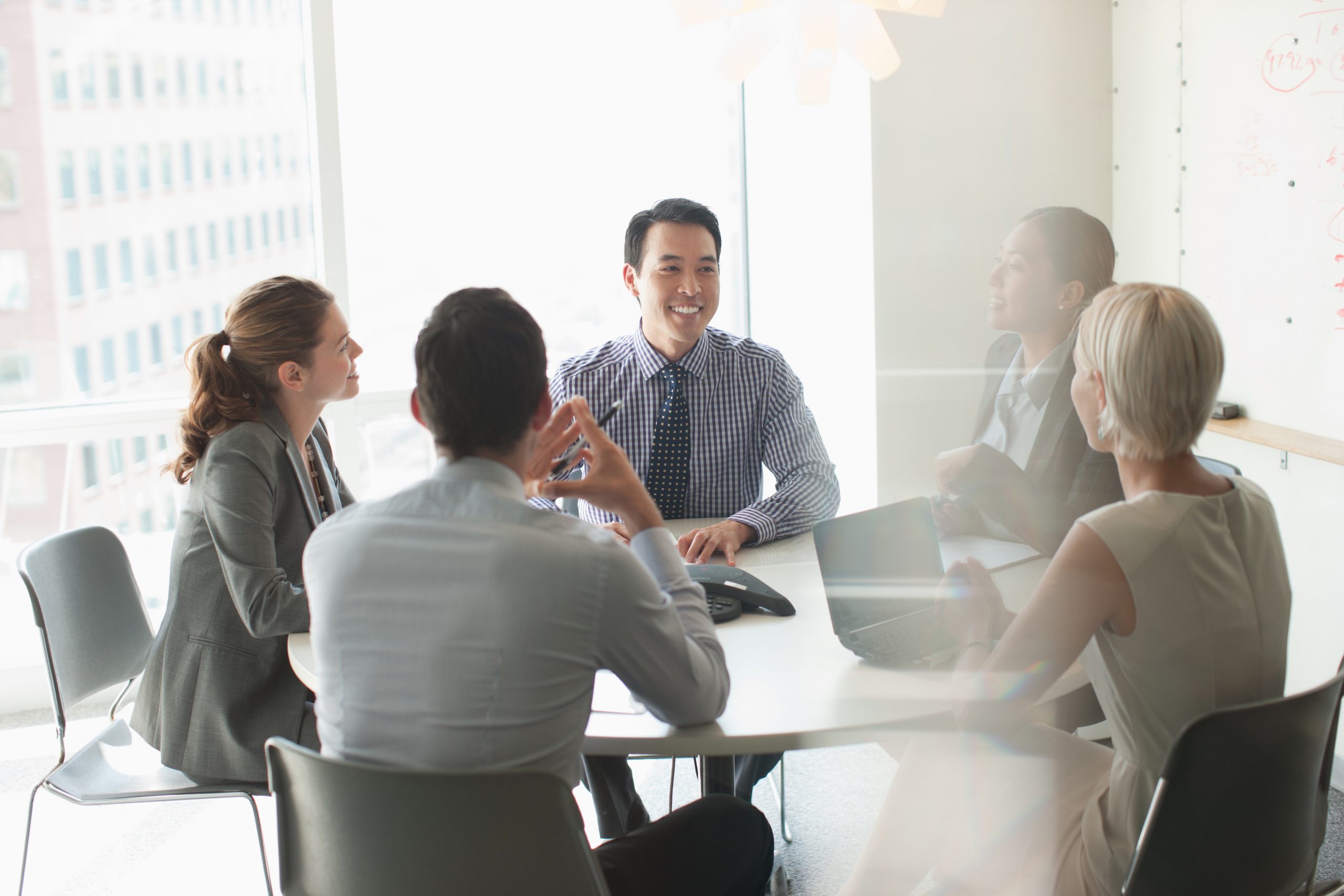 Business people talking in meeting