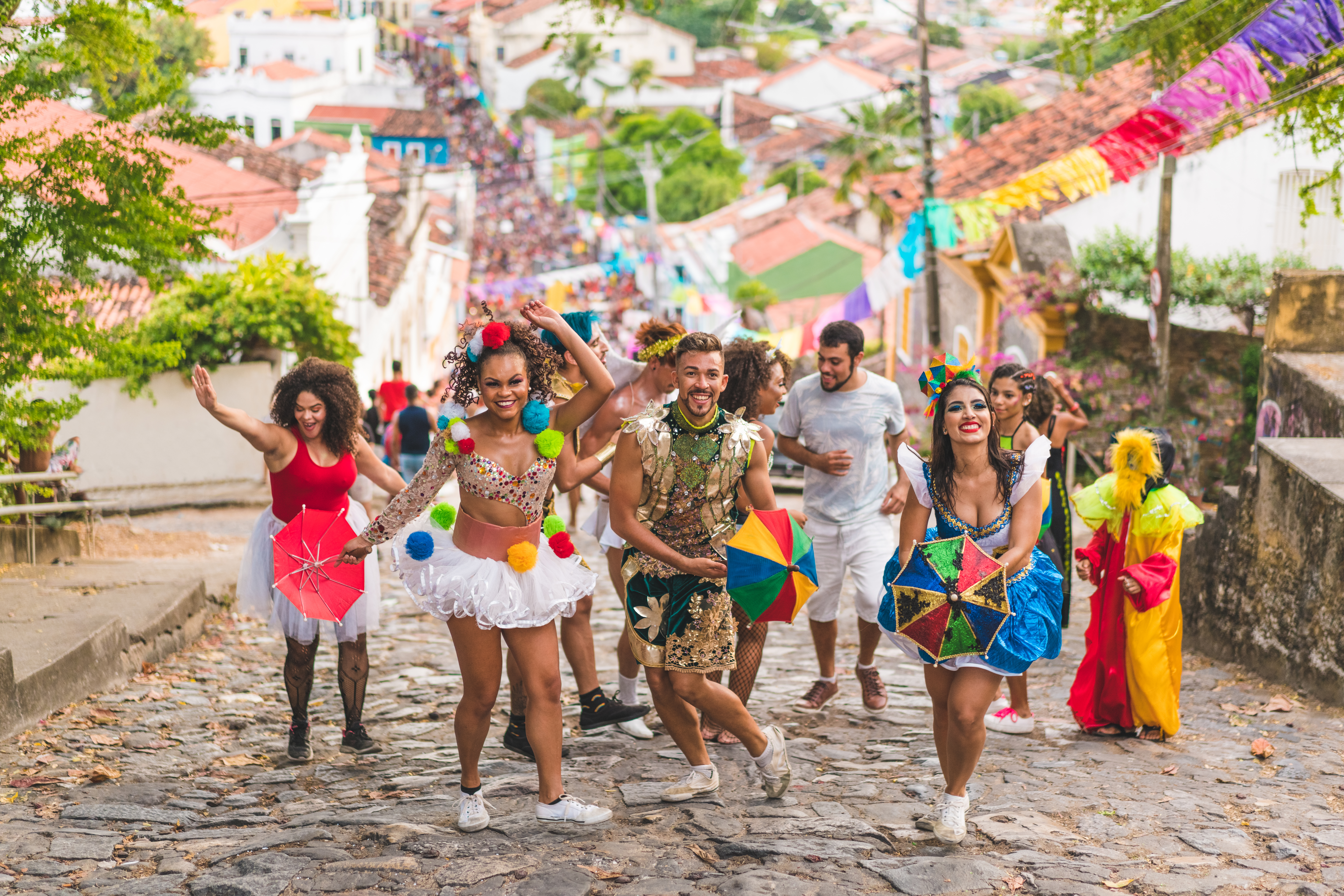 Street Carnival in Olinda, on the (Ladeira da Misericórdia), Pernambuco state, Brazil.