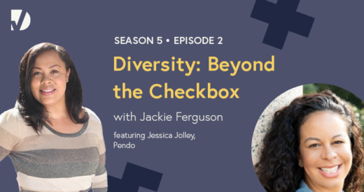 Jessica and Jackie headshots on a podcast graphic