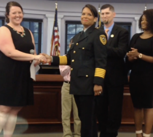 Patrice Andrews getting sworn in