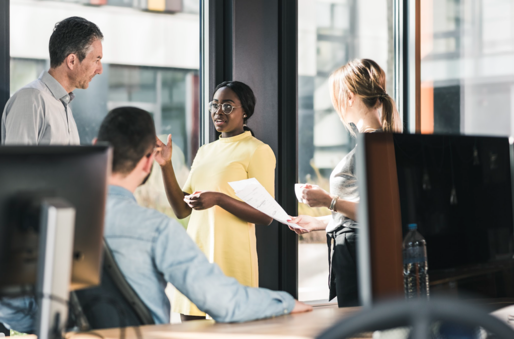 Diverse team in meeting