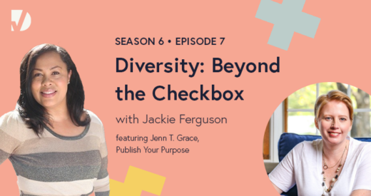 Jackie and Jenn headshots on a podcast graphic