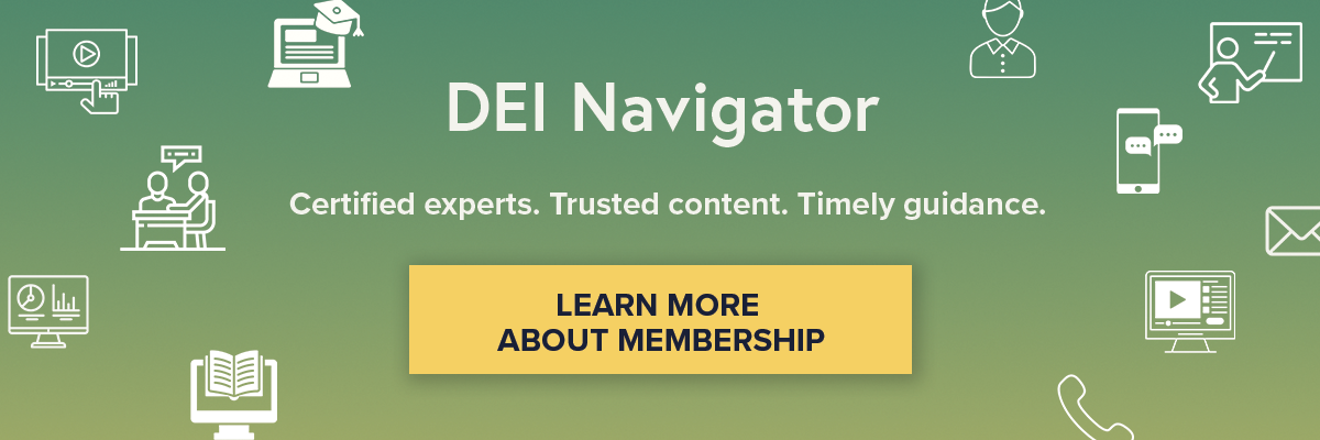 display ad for DEI Navigator featuring icons
