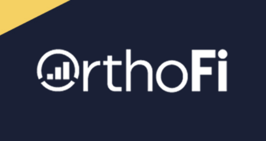 OrthoFi logo on a blue background