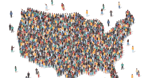 united states composed of people stock illustration