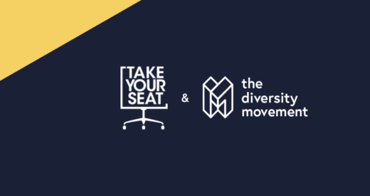 Take your seat and The Diversity Movement logo lockup