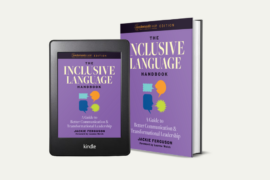 The Inclusive Language Handbook Easterseals Edition book cover on mobile and paperback. Inclusive language for nonprofits