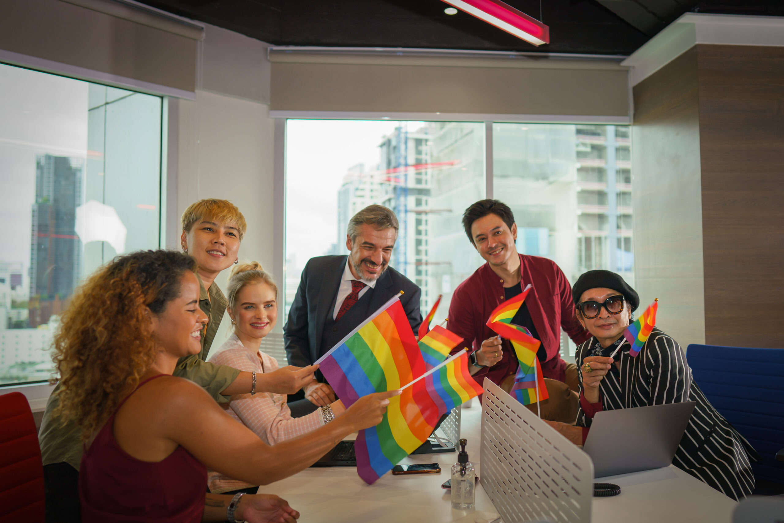 LGBTQ+ Corporate Team with P