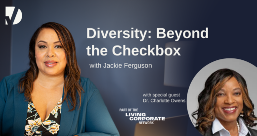 Jackie Ferguson prepares to speak to Dr. Charlotte Owens, the next guest on, 'Diversity: Beyond the Checkbox.'