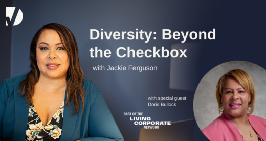 Jackie gets ready to sit down with Doris Bullock, the next guest on, 'Diversity: Beyond the Checkbox.'