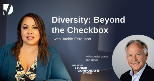 Jackie gets ready to sit down with Joe Davis, the next guest on Diversity: Beyond the Checkbox.