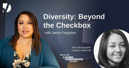 Jackie gets ready to sit down with the next guest on, Diversity: Beyond the Checkbox, Lindsay LaBennett.