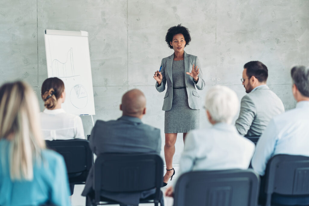 Group of business persons during a conference event