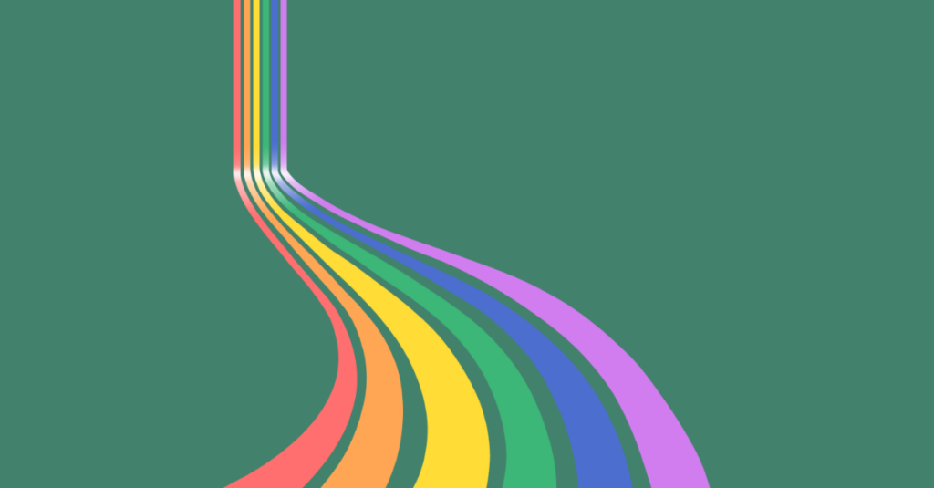 Pride rainbow movement showing progress