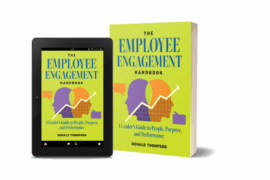 Ebook and Paperback covers of The Employee Engagement Handbook
